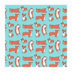 Corgis On Teal Medium Glasses Cloth by Wav3s