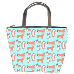 Corgis On Teal Bucket Bag by Wav3s