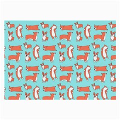 Corgis On Teal Large Glasses Cloth by Wav3s