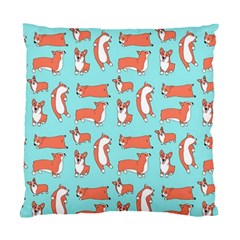 Corgis On Teal Standard Cushion Case (two Sides) by Wav3s