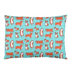 Corgis On Teal Pillow Case by Wav3s