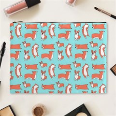 Corgis On Teal Cosmetic Bag (xl)