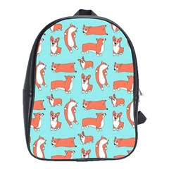 Corgis On Teal School Bag (large) by Wav3s