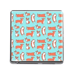 Corgis On Teal Memory Card Reader (square 5 Slot) by Wav3s