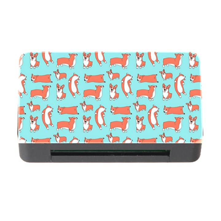 Corgis On Teal Memory Card Reader with CF