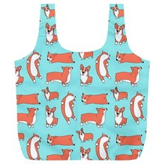 Corgis On Teal Full Print Recycle Bag (xl) by Wav3s