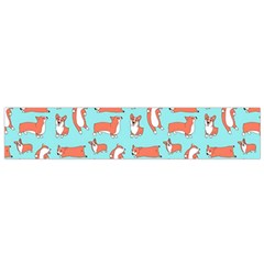 Corgis On Teal Small Premium Plush Fleece Scarf by Wav3s