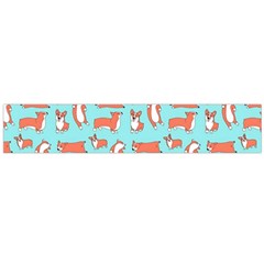 Corgis On Teal Large Premium Plush Fleece Scarf  by Wav3s