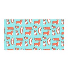 Corgis On Teal Satin Wrap 35  X 70  by Wav3s