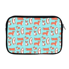 Corgis On Teal Apple Macbook Pro 17  Zipper Case by Wav3s