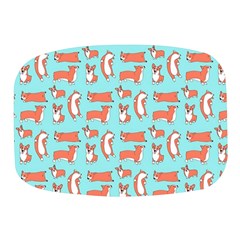 Corgis On Teal Mini Square Pill Box by Wav3s