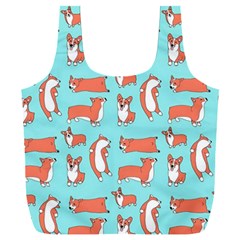 Corgis On Teal Full Print Recycle Bag (xxl)