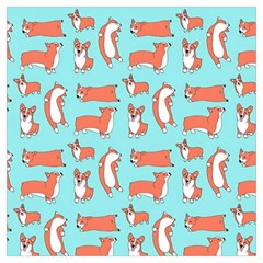 Corgis On Teal Lightweight Scarf  by Wav3s