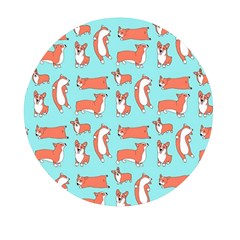 Corgis On Teal Mini Round Pill Box (pack Of 3) by Wav3s