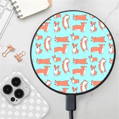 Corgis On Teal Wireless Fast Charger(black)