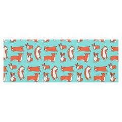 Corgis On Teal Banner And Sign 8  X 3 