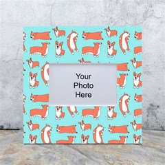 Corgis On Teal White Box Photo Frame 4  X 6 