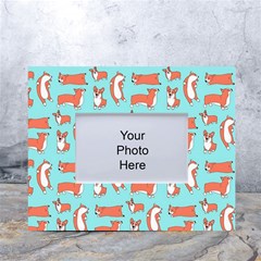 Corgis On Teal White Tabletop Photo Frame 4 x6 