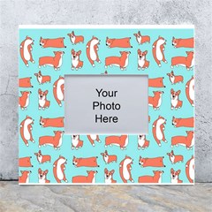 Corgis On Teal White Wall Photo Frame 5  X 7  by Wav3s