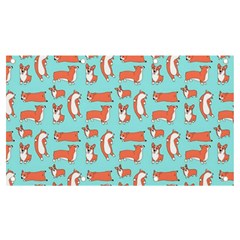 Corgis On Teal Banner And Sign 7  X 4 