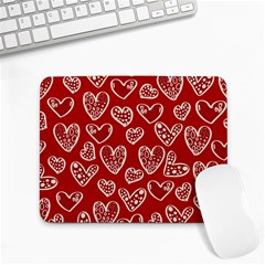 Vector Seamless Pattern Of Hearts With Valentine s Day Small Mousepad by Wav3s