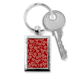 Vector Seamless Pattern Of Hearts With Valentine s Day Key Chain (rectangle) by Wav3s