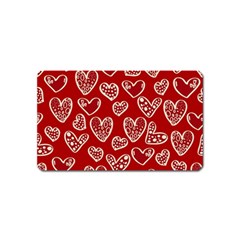 Vector Seamless Pattern Of Hearts With Valentine s Day Magnet (name Card) by Wav3s