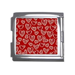 Vector Seamless Pattern Of Hearts With Valentine s Day Mega Link Italian Charm (18mm) by Wav3s