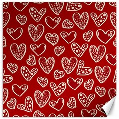 Vector Seamless Pattern Of Hearts With Valentine s Day Canvas 12  X 12  by Wav3s