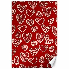 Vector Seamless Pattern Of Hearts With Valentine s Day Canvas 12  X 18 