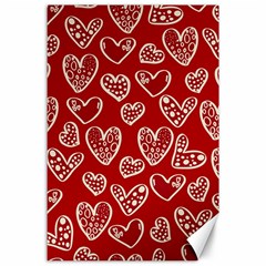 Vector Seamless Pattern Of Hearts With Valentine s Day Canvas 24  X 36 