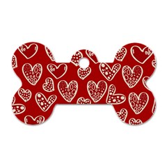 Vector Seamless Pattern Of Hearts With Valentine s Day Dog Tag Bone (one Side) by Wav3s