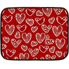 Vector Seamless Pattern Of Hearts With Valentine s Day Two Sides Fleece Blanket (mini) by Wav3s