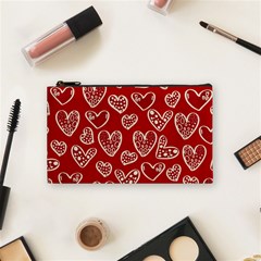 Vector Seamless Pattern Of Hearts With Valentine s Day Cosmetic Bag (small) by Wav3s