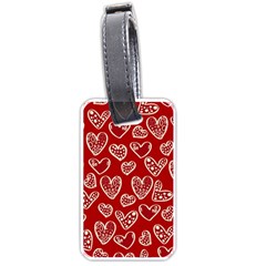 Vector Seamless Pattern Of Hearts With Valentine s Day Luggage Tag (one Side) by Wav3s