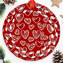 Vector Seamless Pattern Of Hearts With Valentine s Day Ornament (round Filigree)