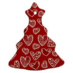 Vector Seamless Pattern Of Hearts With Valentine s Day Ornament (christmas Tree)  by Wav3s