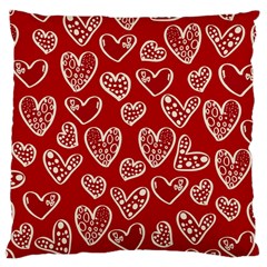 Vector Seamless Pattern Of Hearts With Valentine s Day Large Cushion Case (one Side)