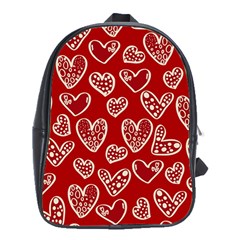 Vector Seamless Pattern Of Hearts With Valentine s Day School Bag (xl) by Wav3s