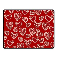 Vector Seamless Pattern Of Hearts With Valentine s Day Two Sides Fleece Blanket (small) by Wav3s