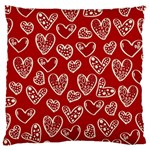 Vector Seamless Pattern Of Hearts With Valentine s Day Large Premium Plush Fleece Cushion Case (One Side) Front