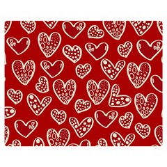 Vector Seamless Pattern Of Hearts With Valentine s Day Two Sides Premium Plush Fleece Blanket (medium)