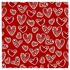 Vector Seamless Pattern Of Hearts With Valentine s Day Wooden Puzzle Square by Wav3s