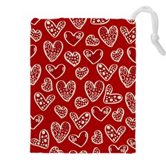 Vector Seamless Pattern Of Hearts With Valentine s Day Drawstring Pouch (5xl) by Wav3s