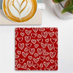 Vector Seamless Pattern Of Hearts With Valentine s Day Uv Print Square Tile Coaster  by Wav3s