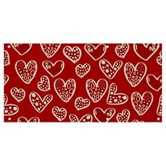 Vector Seamless Pattern Of Hearts With Valentine s Day Banner And Sign 8  X 4  by Wav3s