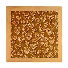 Vector Seamless Pattern Of Hearts With Valentine s Day Wood Photo Frame Cube by Wav3s