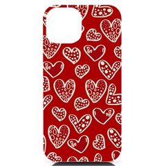 Vector Seamless Pattern Of Hearts With Valentine s Day Iphone 14 Black Uv Print Case