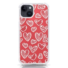 Vector Seamless Pattern Of Hearts With Valentine s Day Iphone 14 Tpu Uv Print Case by Wav3s