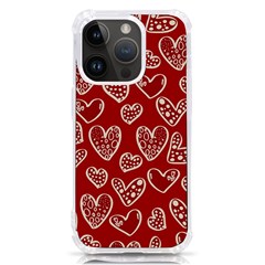 Vector Seamless Pattern Of Hearts With Valentine s Day Iphone 14 Pro Tpu Uv Print Case by Wav3s